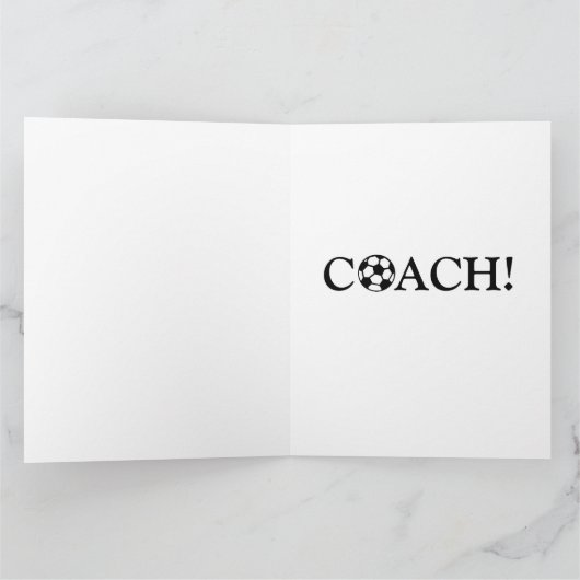 Hartelijk dank Voetbal coach groot Bedankkaart (Binnen)