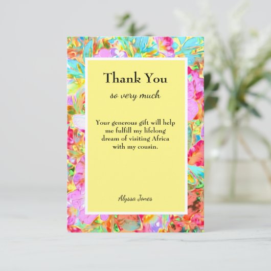 Hartelijk dank voor aangepaste bewerkbare tekst bedankkaart (Staand voorkant)