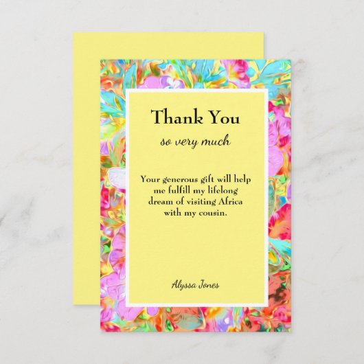 Hartelijk dank voor aangepaste bewerkbare tekst bedankkaart (Voorkant / Achterkant)