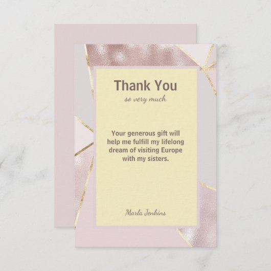 Hartelijk dank voor aangepaste bewerkbare tekst bedankkaart (Voorkant / Achterkant)