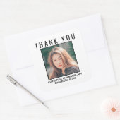 Hartelijk dank voor Afstuderen Black Custom Square Vierkante Sticker (Envelop)