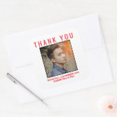 Hartelijk dank voor Afstuderen Red Black Aangepast Vierkante Sticker (Envelop)