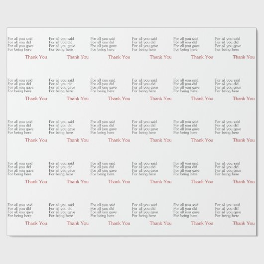 Hartelijk dank voor allen cadeaupapier (Vlak)