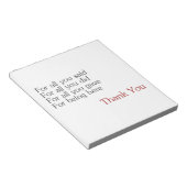 Hartelijk dank voor allen notitieblok (Schuin)