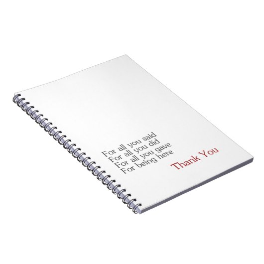 Hartelijk dank voor allen notitieboek (Rechterzijde)