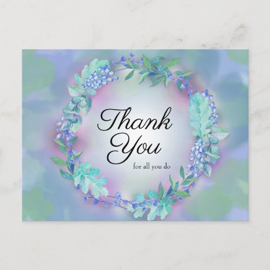 Hartelijk dank voor alles wat je doet met de blauw briefkaart (Voorkant)