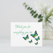 Hartelijk dank voor alles wat u doet voor vlinderv briefkaart (Staand voorkant)