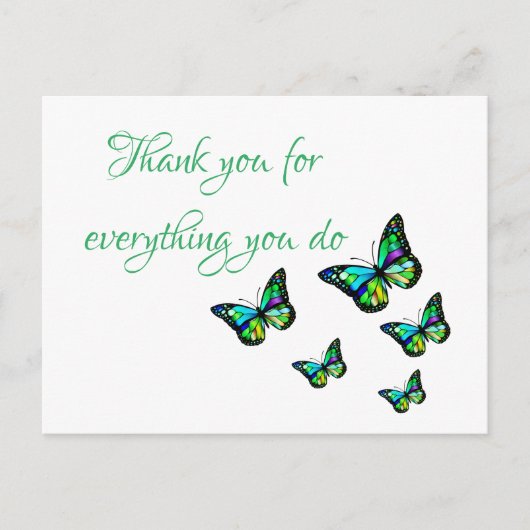 Hartelijk dank voor alles wat u doet voor vlinderv briefkaart (Voorkant)