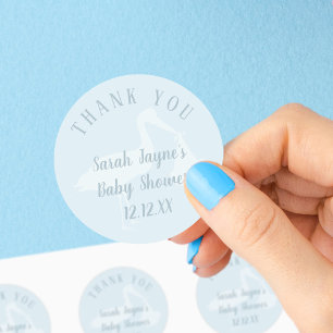 Hartelijk dank voor Baby shower Blue Stork Sticker