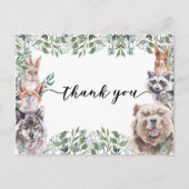 Hartelijk dank voor Baby shower Woodland Animals Briefkaart (Voorkant)