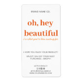 Hartelijk dank voor bestelling 70's | Oranje en gr Etiket (Voorkant)