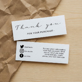 Hartelijk dank voor bestelling van klant, sociale  mini visitekaartjes