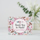 Hartelijk dank voor Boho Chic Rustic Feather Arrow Briefkaart (Staand voorkant)