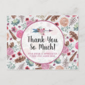 Hartelijk dank voor Boho Chic Rustic Feather Arrow Briefkaart (Voorkant)