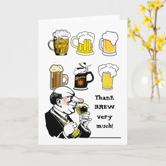 Hartelijk dank voor Brew Hartelijk dank Kaart (Gele Bloem)