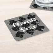 Hartelijk dank voor Business Black White Appreciat Kartonnen Onderzetters (Schuin)