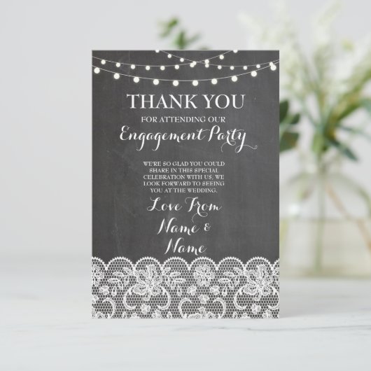 Hartelijk dank voor Chalkboard Rustic Winter Chalk Bedankkaart (Staand voorkant)