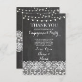 Hartelijk dank voor Chalkboard Rustic Winter Chalk Bedankkaart (Voorkant / Achterkant)