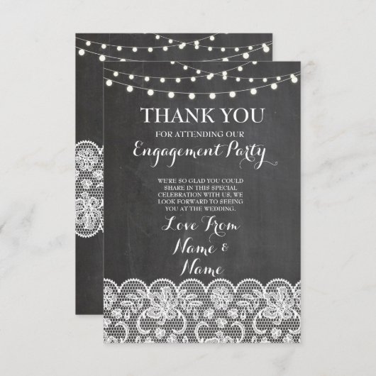 Hartelijk dank voor Chalkboard Rustic Winter Chalk Bedankkaart (Voorkant / Achterkant)