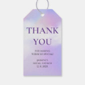 Hartelijk dank voor Cloud 9 Pastel gradiënt Vrijge Cadeaulabel (Achterkant)