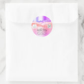 Hartelijk dank voor Cosmetische Logo QR-code Roze  Ronde Sticker (Tas)