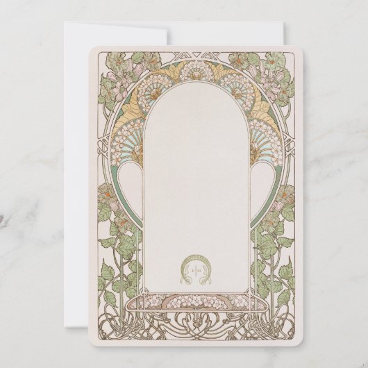 Hartelijk dank voor  creditcard Art Nouveau Weddin Kaart (Achterkant)