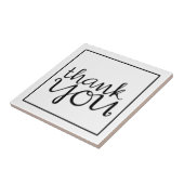 Hartelijk dank voor cursieve zwarte tegel tegeltje (Zijkant)