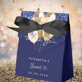 Hartelijk dank voor de 16 marjoen blauwe goudballo bedankdoosjes