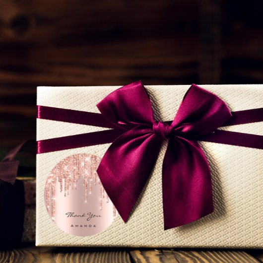 Hartelijk dank voor de 16de Bridal Roos Glitter Sp Ronde Sticker