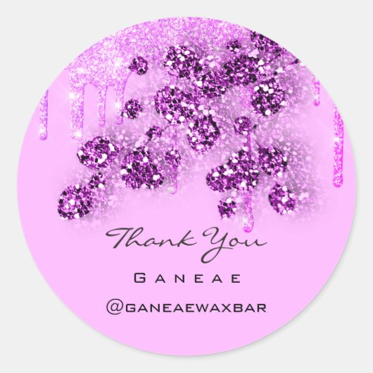 Hartelijk dank voor de 16de roze 16deRoze druppela Ronde Sticker (Voorkant)