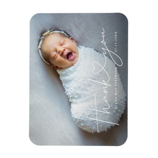 Hartelijk dank voor de aankondiging van de geboort magneet (Verticaal)