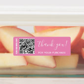 Hartelijk dank voor de aankoop roze, aangepaste QR Labels (Aangebracht)