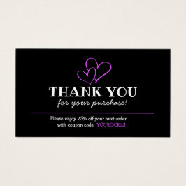 Hartelijk dank voor de aankoop van de Fuschia Hear Visitekaartje