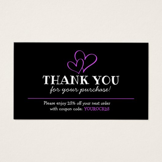 Hartelijk dank voor de aankoop van de Fuschia Hear Visitekaartje (Voorkant)