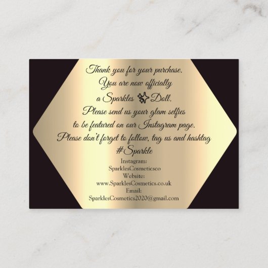 Hartelijk dank voor de aankoop van Gold Custom Log Visitekaartje (Achterkant)