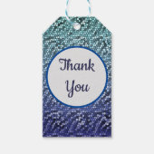 Hartelijk dank voor de Abstracte, mozaïekblauwe da Cadeaulabel (Voorkant)