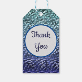 Hartelijk dank voor de Abstracte, mozaïekblauwe da Cadeaulabel