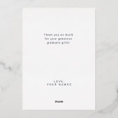 Hartelijk dank voor de Afstuderen elegante kalligr Folie Feestdagenkaart (Achterkant)