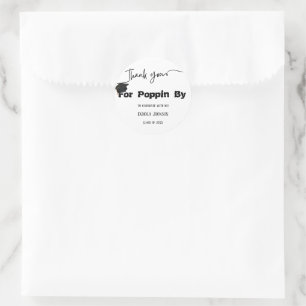 Hartelijk dank voor de afstuderen sticker, popcorn ronde sticker