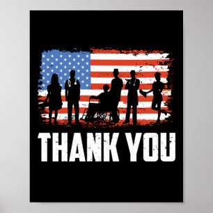 Hartelijk dank voor de Amerikaanse vlag Poster