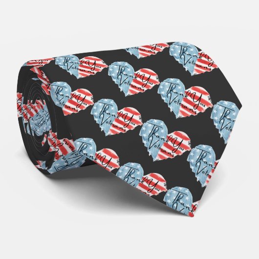Hartelijk dank voor de Amerikaanse vlag Stropdas (Opgerold)