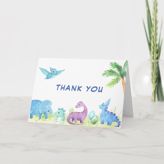 Hartelijk dank voor de Baby shower Cute Dinosaur-k Kaart (Voorkant)