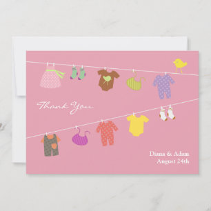 Hartelijk dank voor de Baby shower Flat Card Bedankkaart