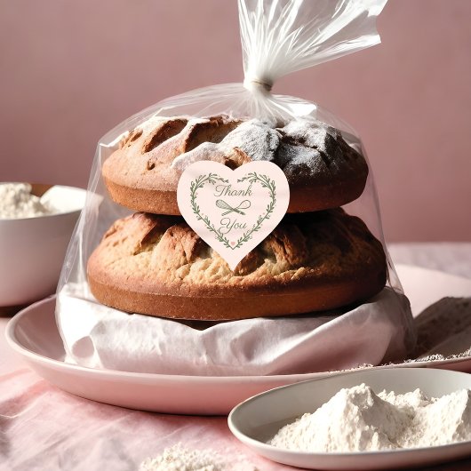 Hartelijk dank voor de bakkerij-zakenlui met schit hart sticker