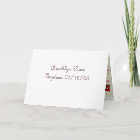 Hartelijk dank voor de Baptism-cadeaus Bedankkaart (Voorkant)