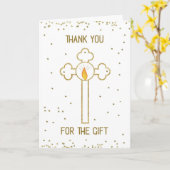 Hartelijk dank voor de Baptism Gift Gold Cross Kaart (Gele Bloem)
