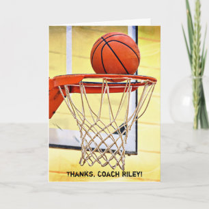 Hartelijk dank voor de Basketball Coach Bedankkaart