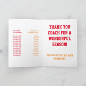 Hartelijk dank voor de Basketball Coach Bedankkaart (Binnen)