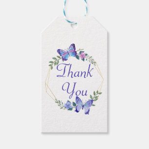 Hartelijk dank voor de Bedankt van Butterflies Blu Cadeaulabel