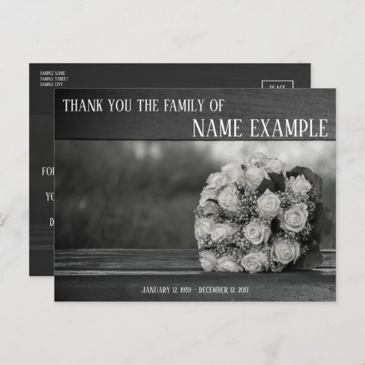 Hartelijk dank voor de begrafenis en Bereavement Feestdagenkaart (Voorkant / Achterkant)